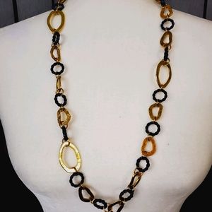 Yochi Lucite & Metal Link Necklace